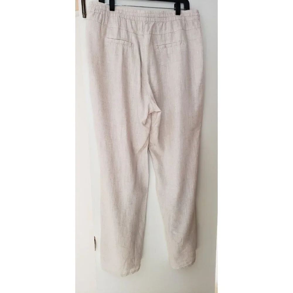 NEW STYLE ME BEACH LINED EMBROIDERED PANTS SZ LARGE - Picture 4 of 6